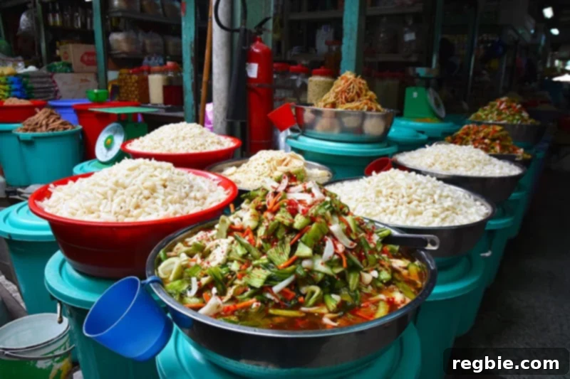 The vibrant and bustling Bình Tây Market in Saigon, Vietnam.