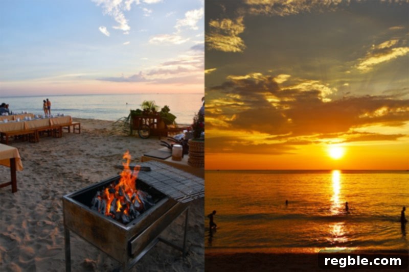 Enjoying a delicious beach barbecue on Phú Quốc Island.