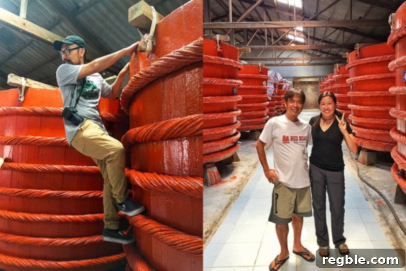 The traditional barrel house where Red Boat Fish Sauce undergoes fermentation.