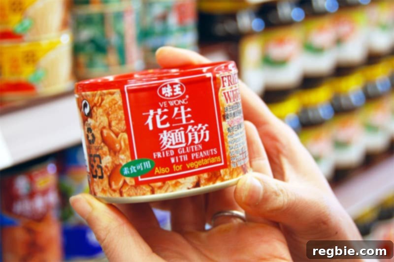 An example of non-compliant processed Asian food: Fried Gluten with Peanuts