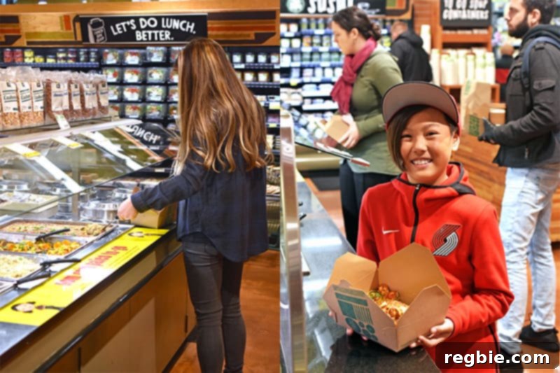 Shoppers gathering around the Whole Foods Market Hot Bar to try Nom Nom Paleo dishes.