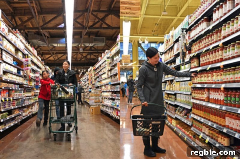 Michelle Tam's cartoon face on shelf dots guiding shoppers to Nom Nom Paleo approved items at Whole Foods.