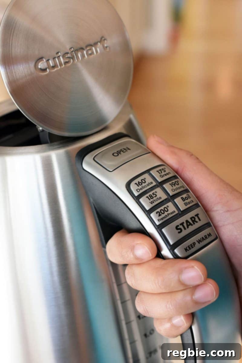 Your Essential 2015 Holiday Gift Selections 6 Cuisinart PerfecTemp Electric Water Kettle in use