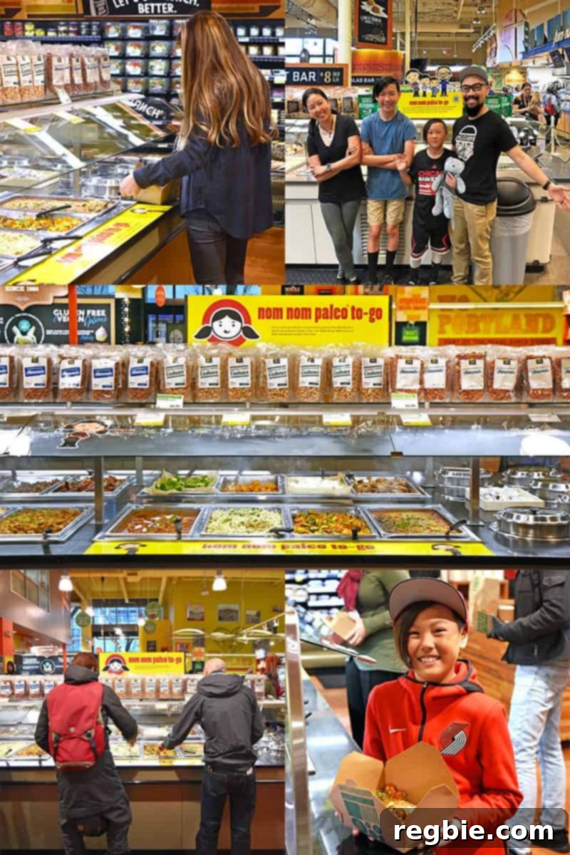 A collage of photos of Nom Nom Paleo food featured at the hot bar at Whole Foods Market locations.