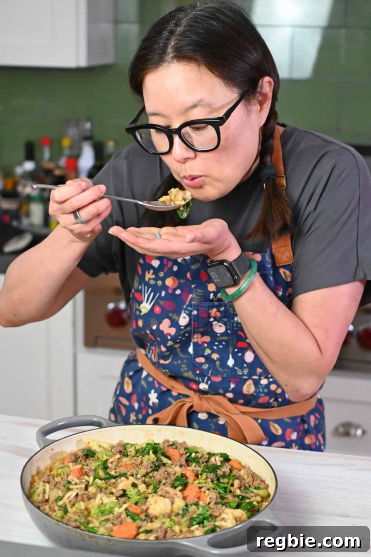 One-Pan Ground Beef and Veggie Power Bowl 21 Tasting skillet