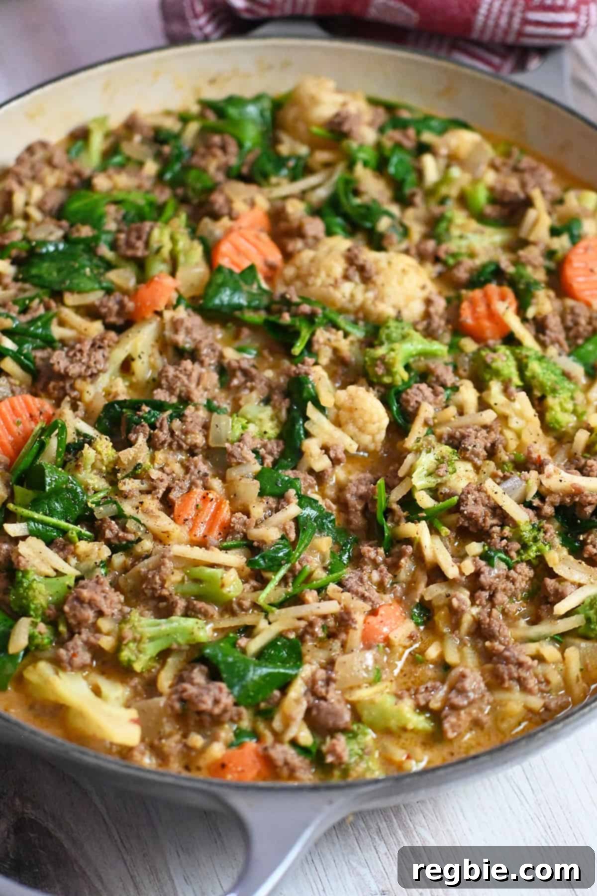 One-Pan Ground Beef and Veggie Power Bowl 22 Finished skillet