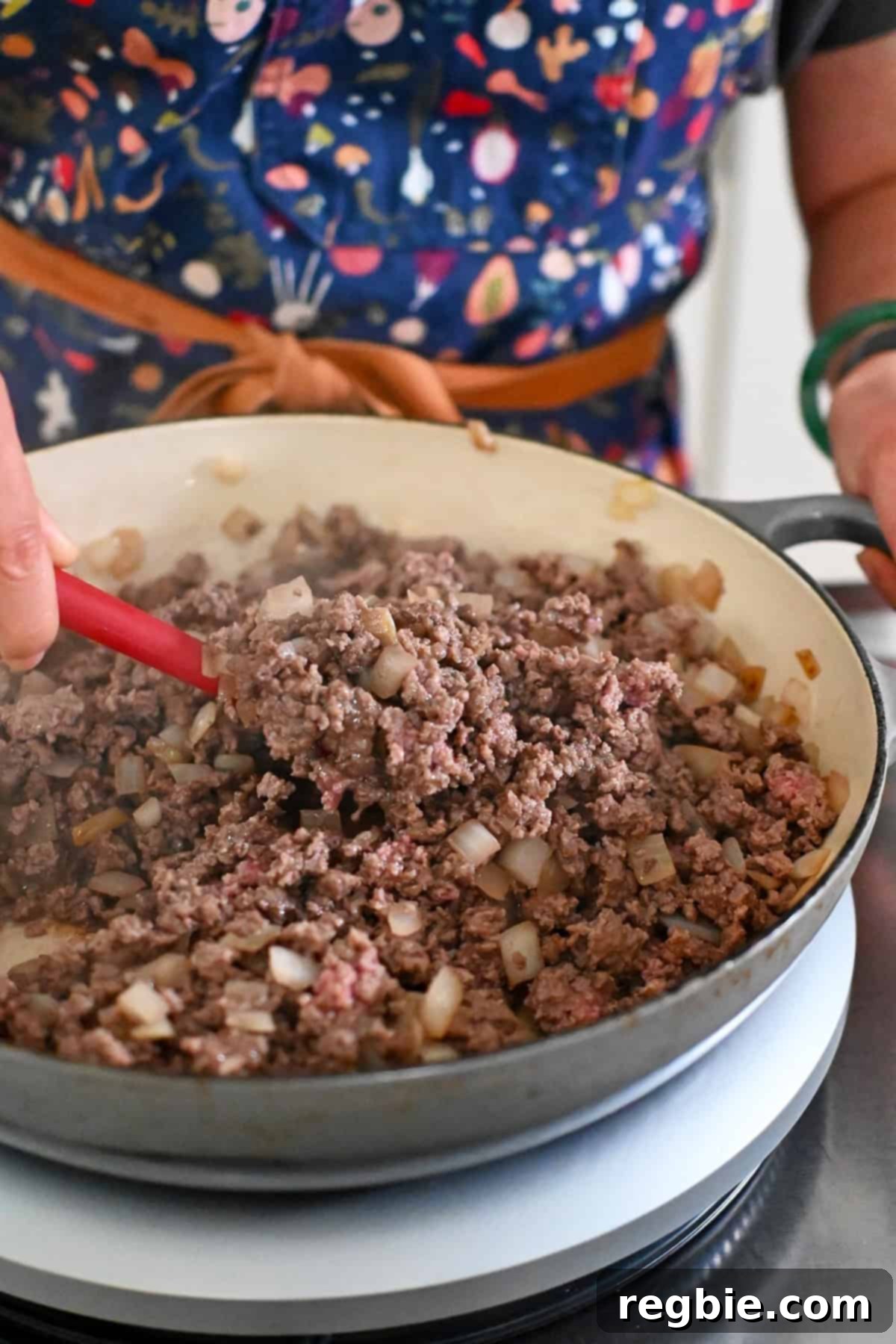 One-Pan Ground Beef and Veggie Power Bowl 6 Cooked ground beef and onions