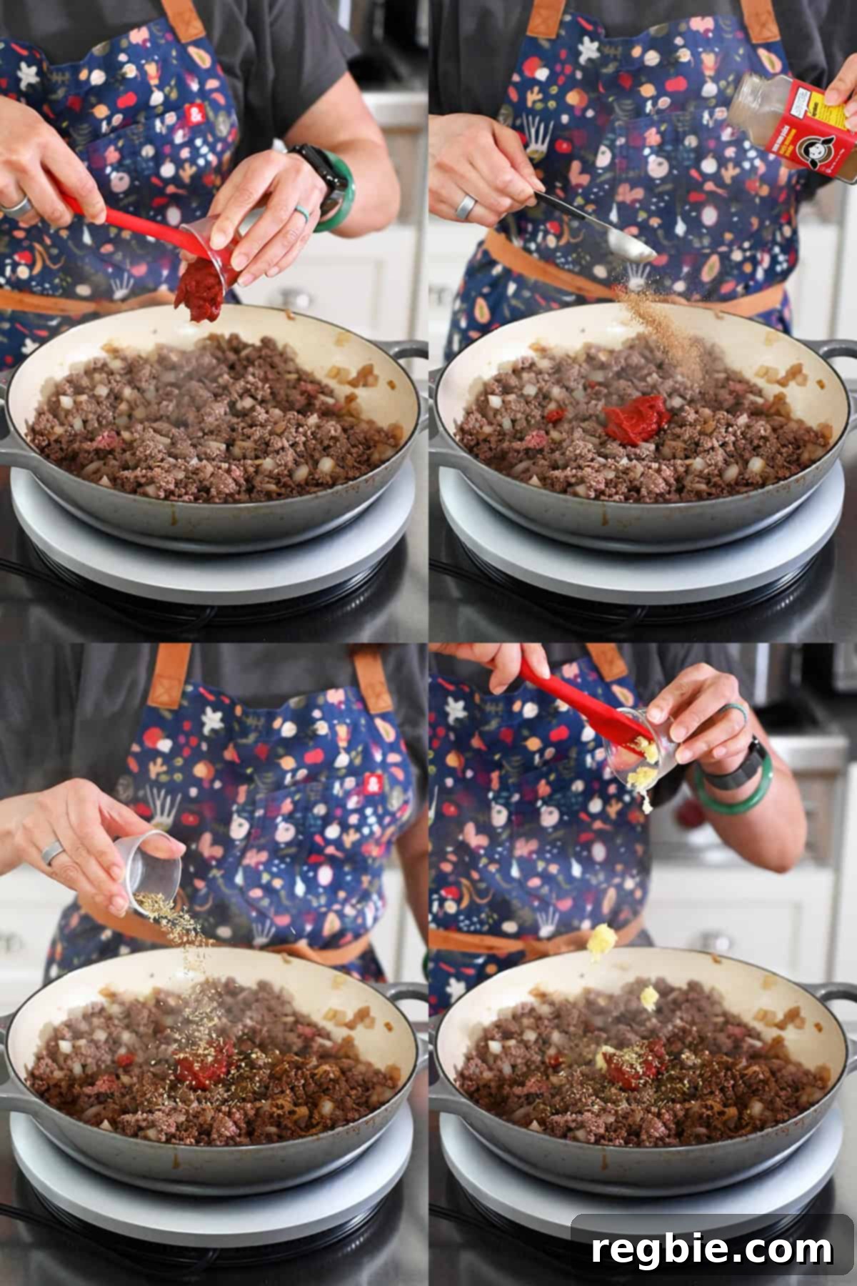 One-Pan Ground Beef and Veggie Power Bowl 7 Seasoning the ground beef